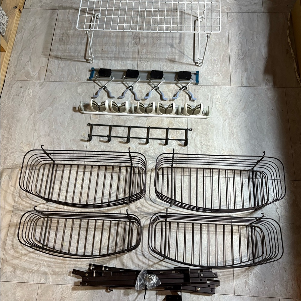 Metal Storage Rack Set with other hanging accessories